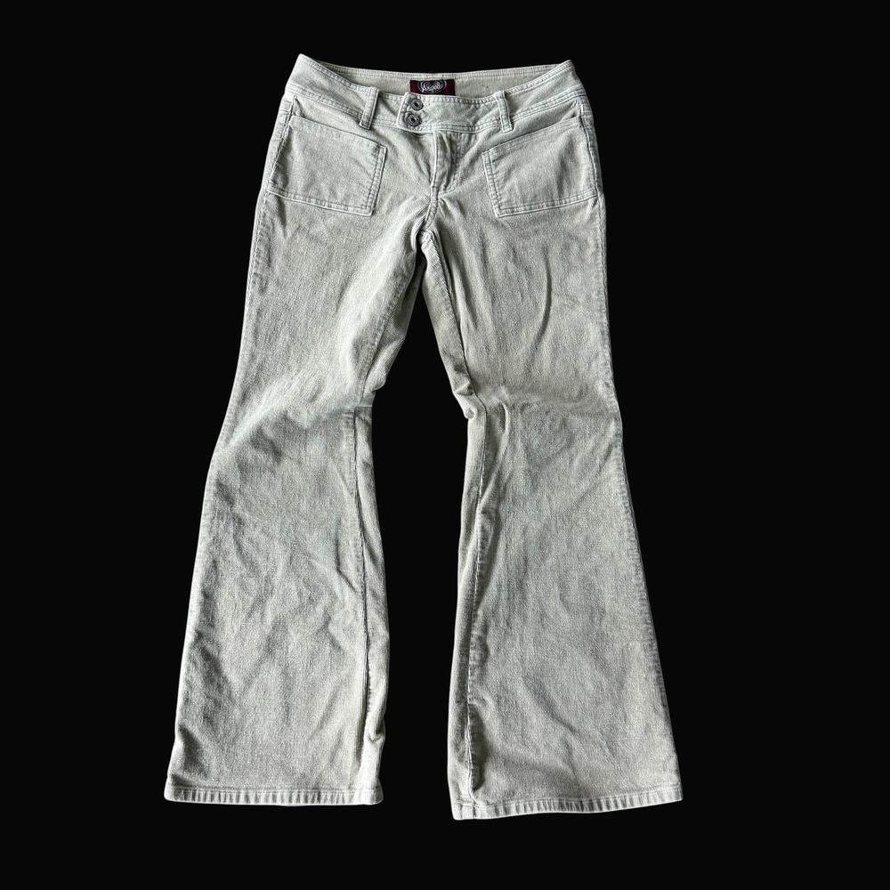 Y2K Angels Vintage Low‎ Rise Corduroy Flare Pants Beige Sz 29x29
